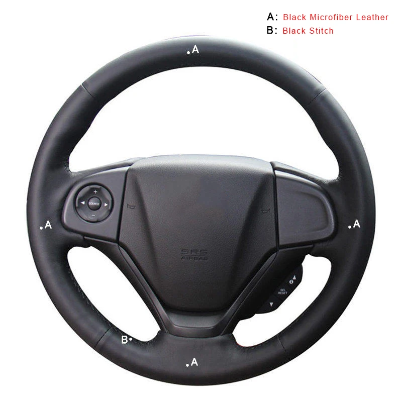 Автомобильная Оплетка на руль для Honda CRV 2012- ручной работы DIY Авто Чехлы для интерьера аксессуары для автомобиля-Стайлинг - Название цвета: Microfiber Leather