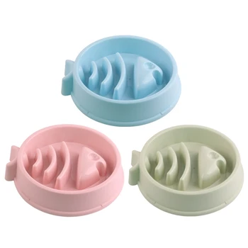 

Pet Food Bowl Interactive Feeder Fish Bone Shape Bowl Slow Food Anti Choke Interactive Slow Feeding Feeder For Dogs Cats