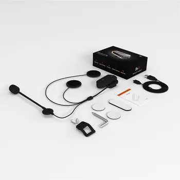 

QTBE6 Motorcycle Helmet Intercom Headphones Wireless Intercom Handsfree Waterproof FM Radio Headset Motorcycle