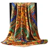 90*90cm Hijab Scarves Women Fashion Print Silk Satin Female Luxury Brand Square Shawls Head Ladies bandanna foulard muffler girl 2