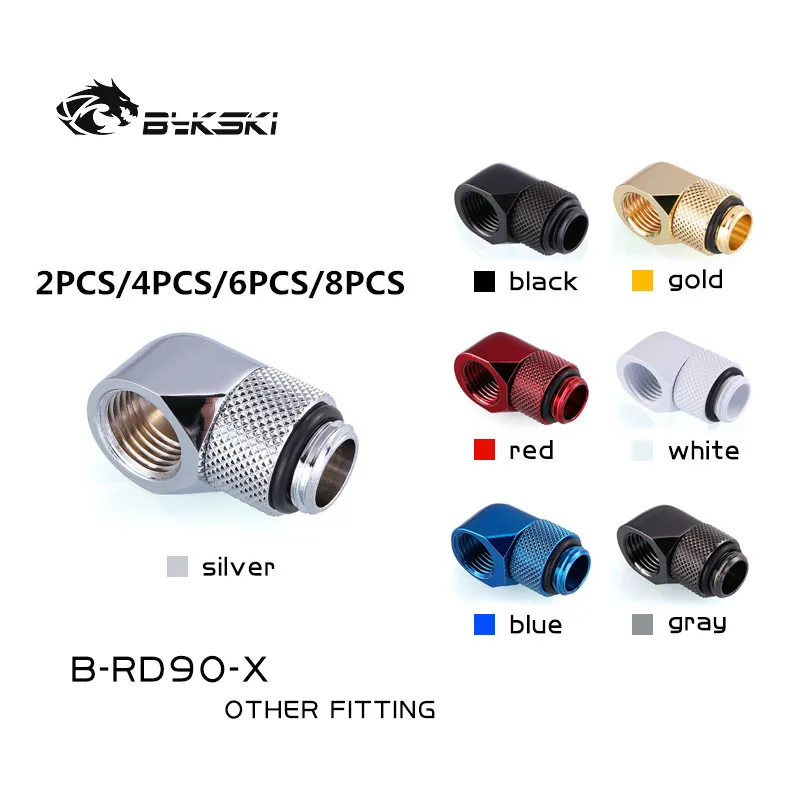 Bykski pc Water Cooling Fittings Conector de Tubo de 90 Graus g1 Macho para Fêmea Water Cooler Gadget B-rd90-x Pcs por Lote