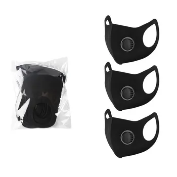 

3D Sponge Mask With Breathing Valve Washable Anti Air Dust And Smoke Pollution Mask With Adjustable Straps 1 Piece