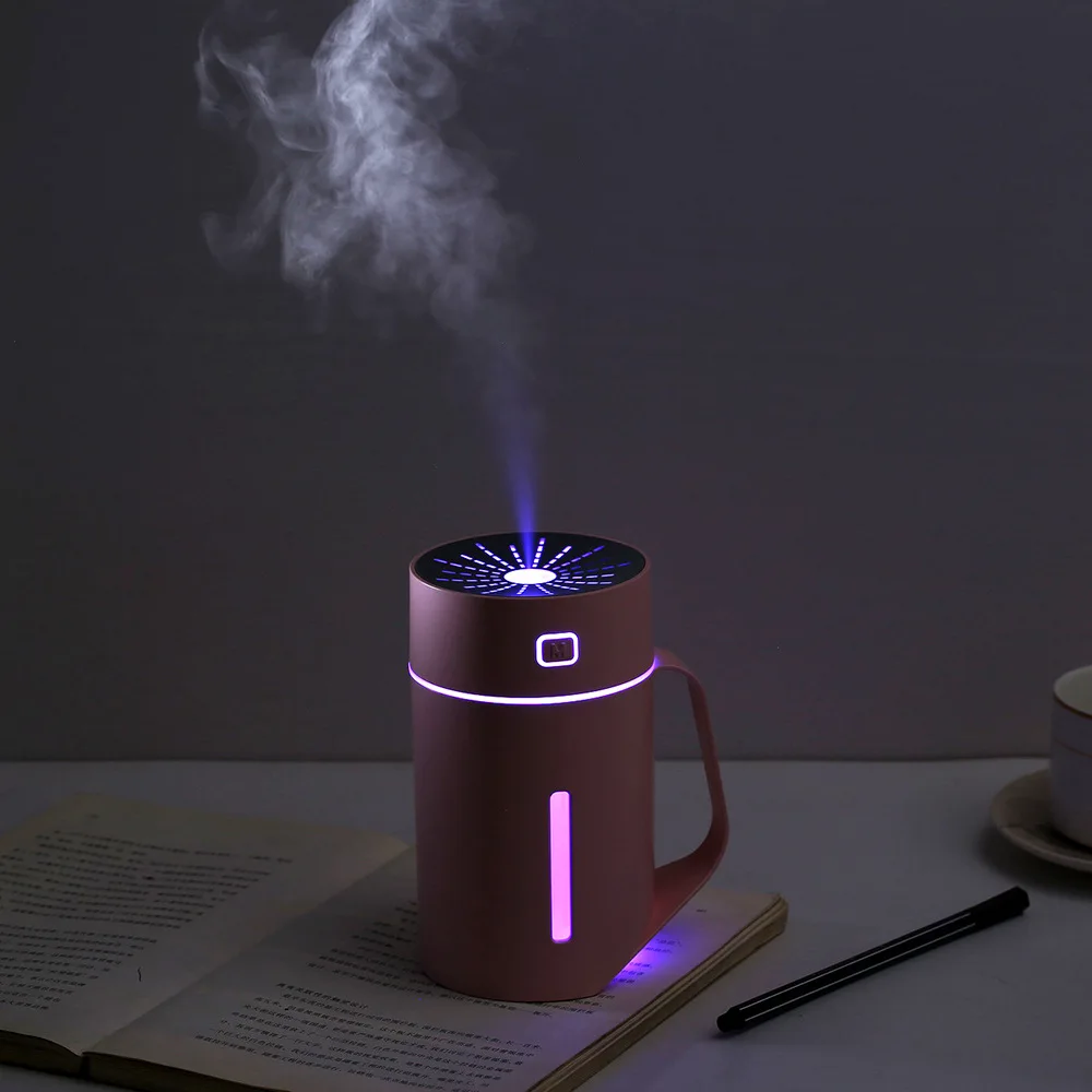 Creative Cup Air Humidifier USB Ultrasonic Humidifier Car Aroma Diffuser Electric Essential Oil Diffuser Cup LED 3