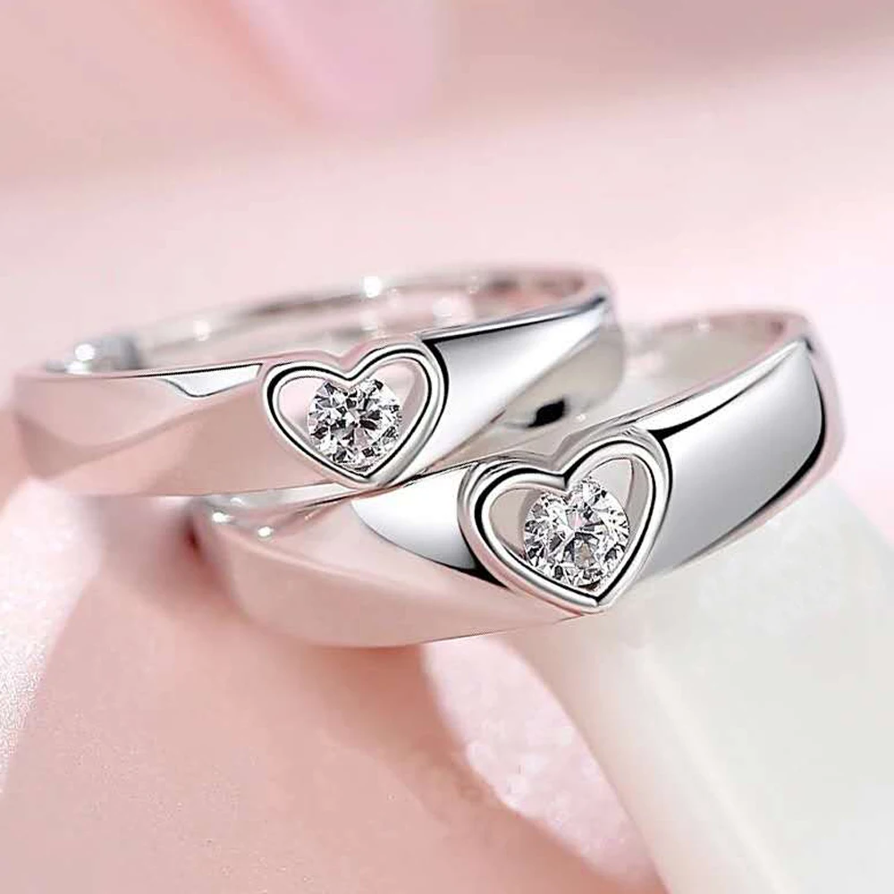 Women's Ring Love Heart Shaped Couple Ring Rainbow Zircon Size 8 | Women  rings, Fashion rings, Couple rings