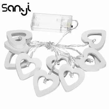 

1.5M 10 LED Heart Battery String Light Powered by 2xAA Battery Colorful String Light for Parties/Valentine's Day Night Light