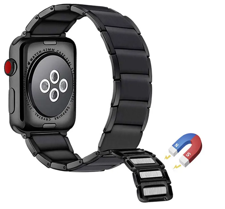 Bracelet magnétique réglable en métal pour apple watch