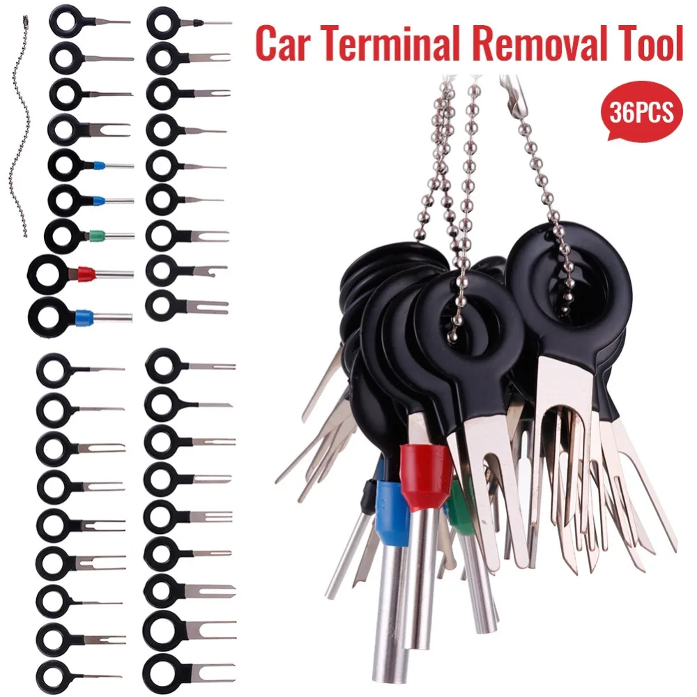 36PCS Car Terminal Removal Repair Tool Wire Plug Connector Extractor Puller Pin 