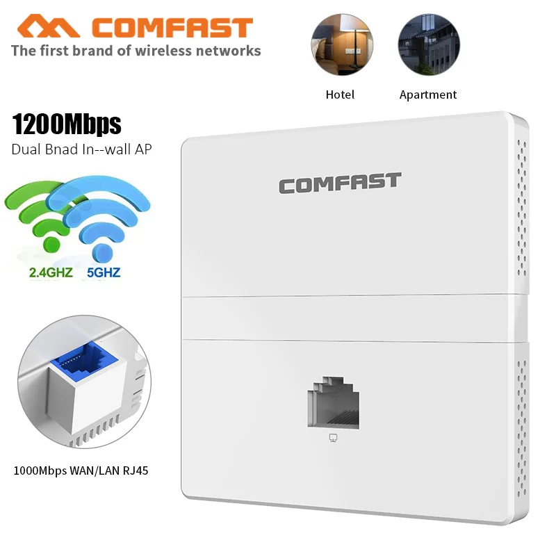 1200 Мбит/с Гигабитный беспроводной в стене AP wifi маршрутизатор 2 4G + 5 ГГц