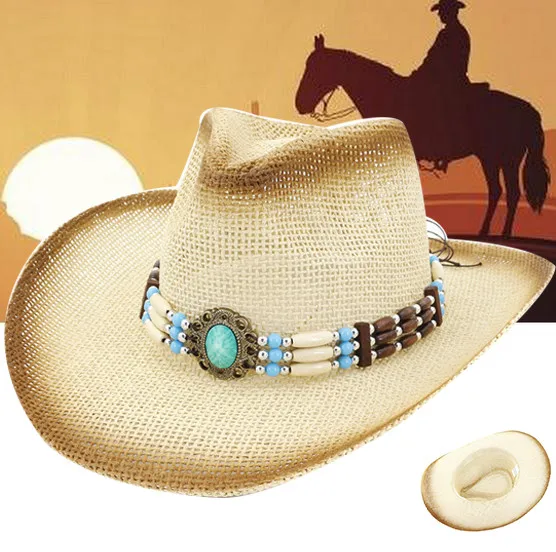 Летняя женская шляпа из плетеной соломы ковбойская шляпа классический Cattleman в ковбойском стиле соломенная шляпа ковбоя солнце шляпа мужская кепка# YL5