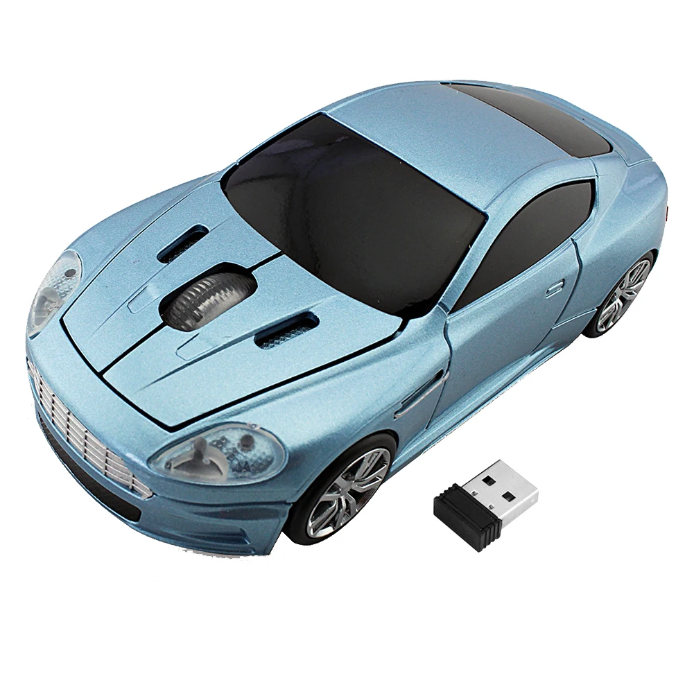 Синий 2.4G Wireless Mouse Office Portable Laptop PC Car Shape Computer High Accuracy Accessories Gift Ergonomic Optical USB Home - Цвет: Синий