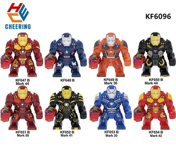 

KF6096 Figures Building Blocks Bricks Super Heroes Iron Man With Chromed Infinity Gauntlet With Power Stones Toys For Children