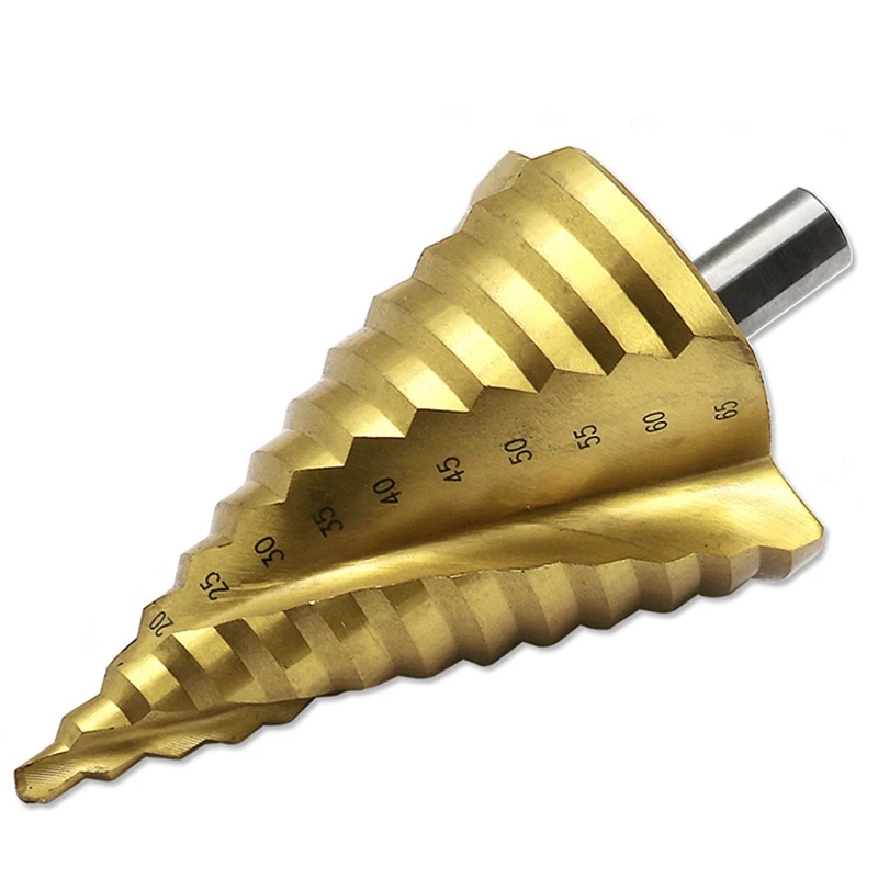 6-65 Mm The Pagoda Shape Hss Triple-cornered Shank Spiral Pagoda Metal Steel Step Drill Bit Hole Drill Cone Drill