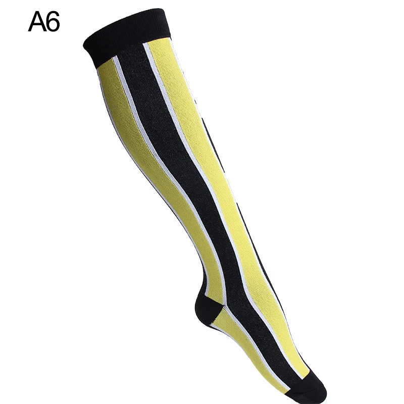 Unisex Leg Support Stretch Compression Socks Men Women Knee High Socks Breathable Travel Activities Sokken Fit Sports Stockings - Цвет: A6