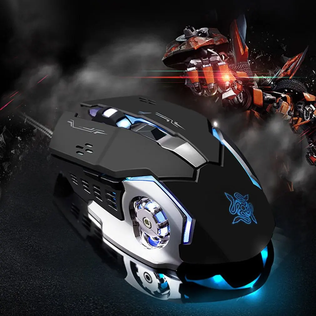 Эргономичная Механическая игровая мышь 3200 dpi 6 кнопок компьютерная мышь светящаяся USB Проводная мышь для ПК компьютера ноутбука
