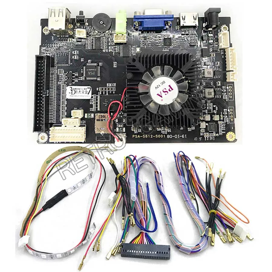 135 шт 3D Pandorakey 7 материнская плата обновленная до 2650 в 1 семейная консоль PCB VGA HDMI для аркадных игр Jamma игровой автомат Pandoras 10 - Цвет: PCB with cable