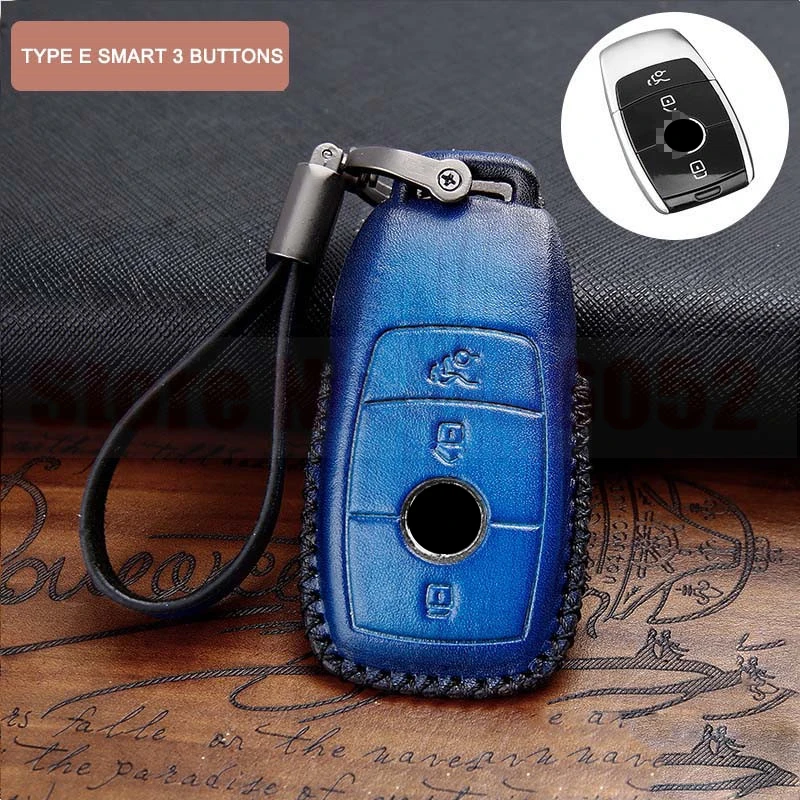 TYPE E BLUE Автомобильный Брелок-чехол для Mercedes Benz C Class W204 GLC 260 C200 CLA GLA 200 W205 E Class W212 GLC GLA - Название цвета: TYPE E BLUE