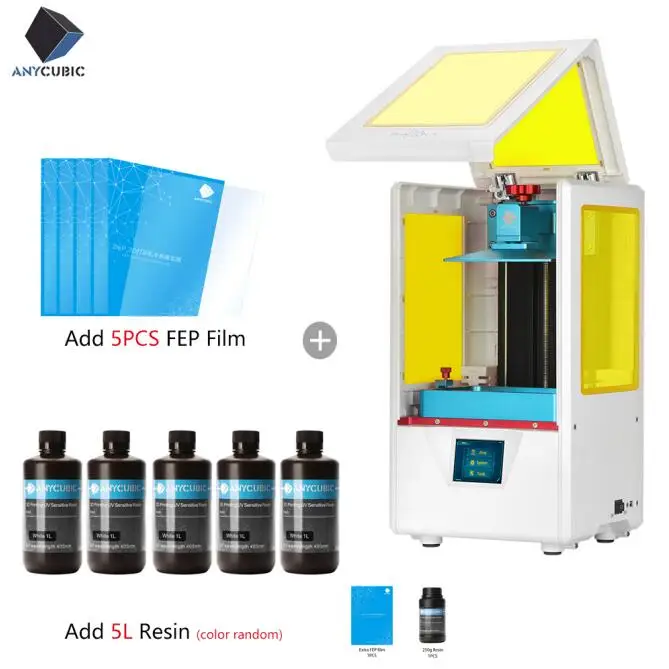 PhotonS Add 5L 5FEP Anycubic 3d принтер Photon S 3d Стоматологическая обновленная SLA/lcd УФ Смола слайсер Настольный 2,8 ''3d drukarka impresora 3d - Цвет: PhotonS Add 5L 5FEP
