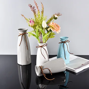 

Hemp Rope Ceramic Vase Creative Mediterranean Simple Flower Bottle Nordic Home Decoration Crafts