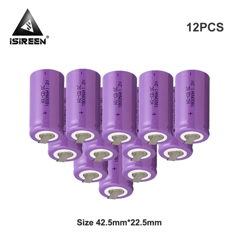 DIY 12v 14,4 v 18V 36V перезаряжаемые пакеты батарей 1800mAh 1,2 V SC Ni-CD батареи сотового Subc Ni аккумулятор CD Электрический инструмент