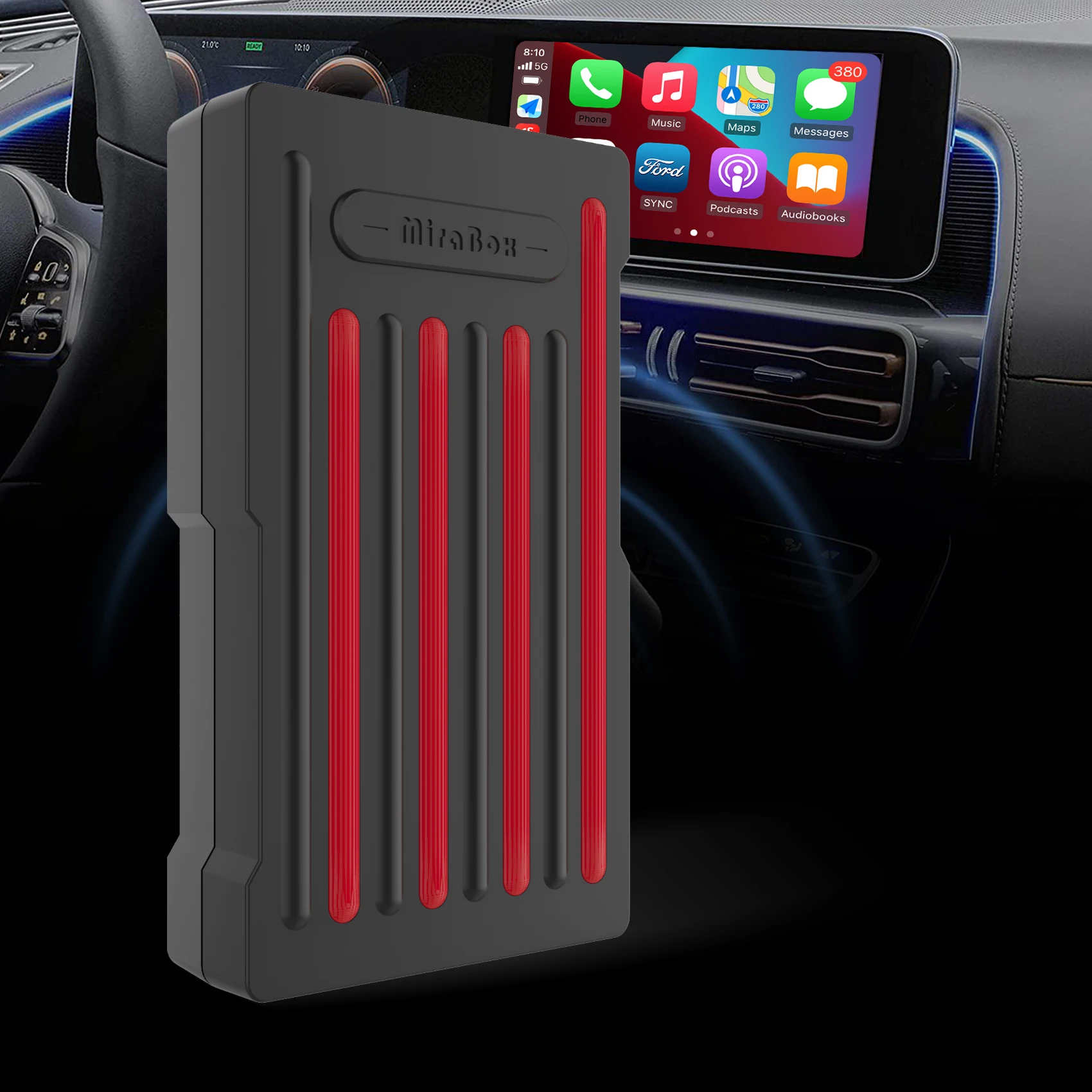 Mirabox USB беспроводной адаптер CarPlay для заводского автомобильного блока проводной к