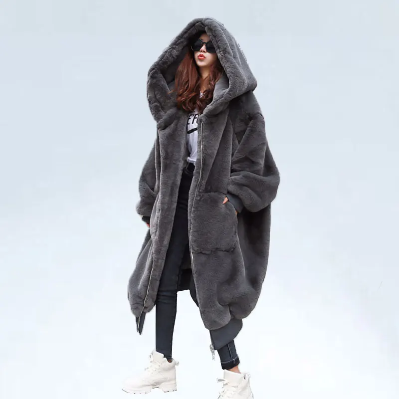 MEYUE Womens Warm Casual Fleece Faux Fur Jacket Oversized Fuzzy Faux Fur Winter Coat Outwear 