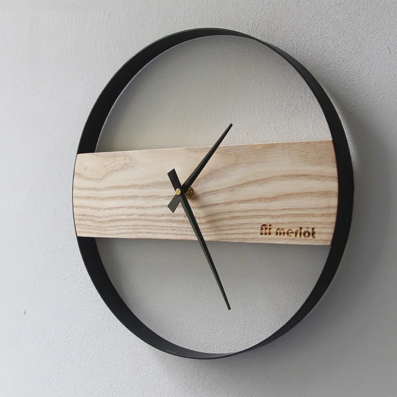 European Style Wooden Wall Clock Design Fashion Creative Atmosphere Luxury Art Quartz Clocks Silent Wall Watch Home Decor R2269