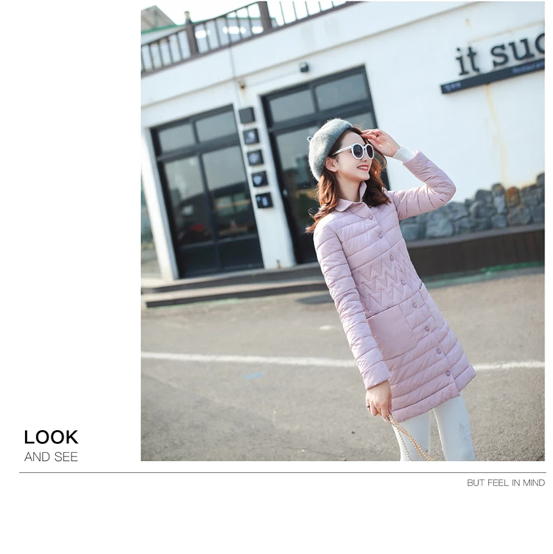 Women Slim Down Long Jacket Winter Turtleneck Down Cotton Coat Double Breasted Warm Parkas Snow Outwear Large Size
