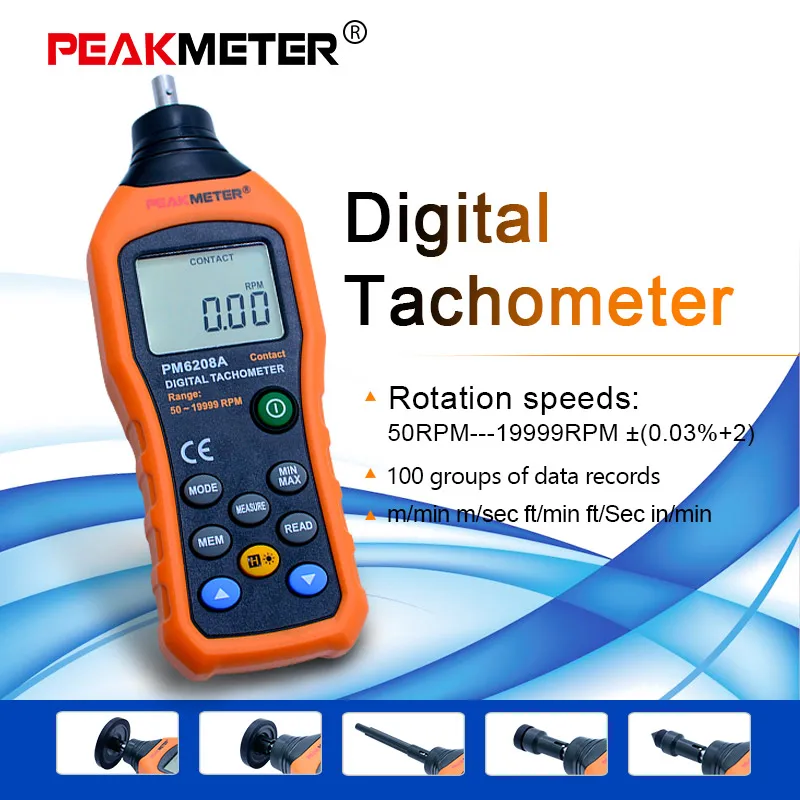 MS6208A контактный цифровой тахометр высокая производительность революционный