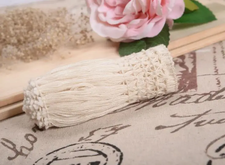 수제 DIY 코튼 레이스 트림 술 프린지 액세서리, 베이지 의류 커튼 테이블 스웨터 장식, 5 야드/로트, 10cm, M0492