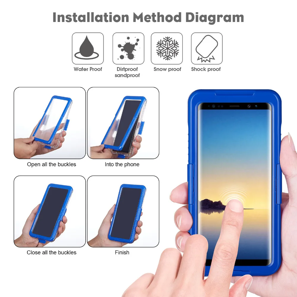 Tampa do Case à Prova Água para Samsung Água Debaixo Galaxy A72 A52 A02 A32 5g A02s A11 A21s A51 A71 A31 A9s A8s A70s A20s A50s A30 Ip68 d' 2 A72 A52 A02 A32 5G A02S A11