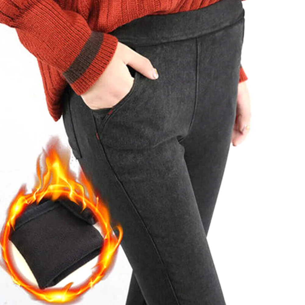 

Newest Womens Warm Fleece Lined Pant Leggings Thermals High Waist Stretch Trousers Winter