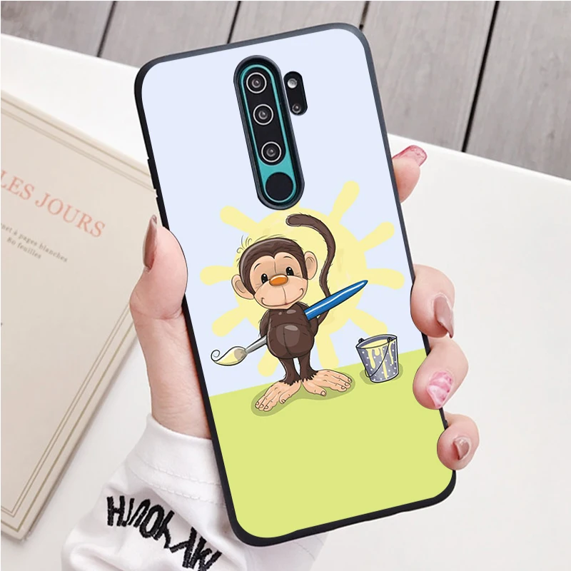 Khỉ Hoạt Hình Silicone Ốp Lưng Điện Thoại Redmi Note 8 7 Pro S 8T Cho Redmi 9 7A Bao best flip cover for xiaomi