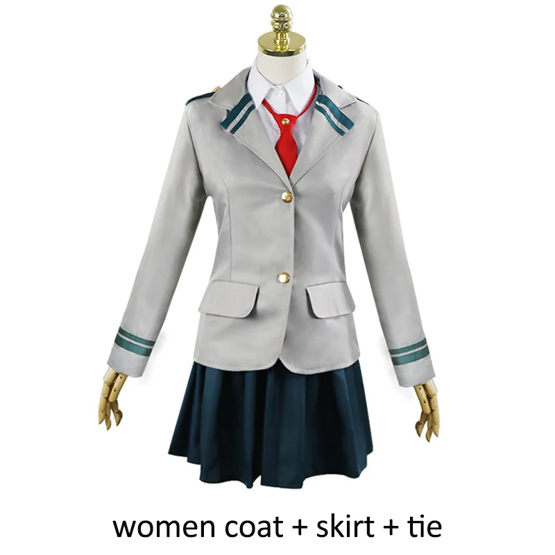 women 3pcs Школьная форма для взрослых, мой герой, училища, мидория изуку, Bakugou, катсуки, OCHACO URARAKA, косплей аниме, Boku No Hero Academy C95311AD - Цвет: women 3pcs