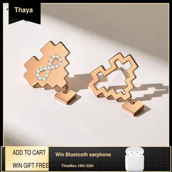 

Thaya New arrival Creative Infinity Ear Studs Fashion Style Earrings Stud Zircon Earring Charm For Women 2020 Fine Jewelry Gift