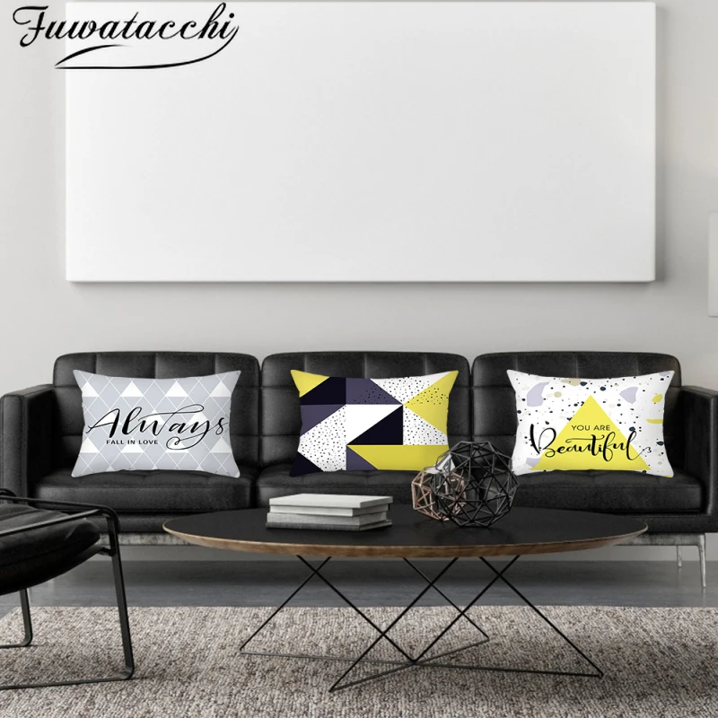 

Fuwatacchi Geometric Photo Cushion Cover Deer Pattern Pillow Cover for Home Sofa Seat Decor Christmas Pillowcases 45x45cm