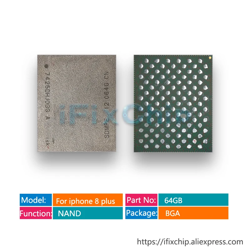 

1-5pcs/lot 64GB For iPhone 8 plus/8plus/8p 5.5 64G Nand Flash IC Harddisk HDD Chip Memory Solve Error 9 Programmed With SN