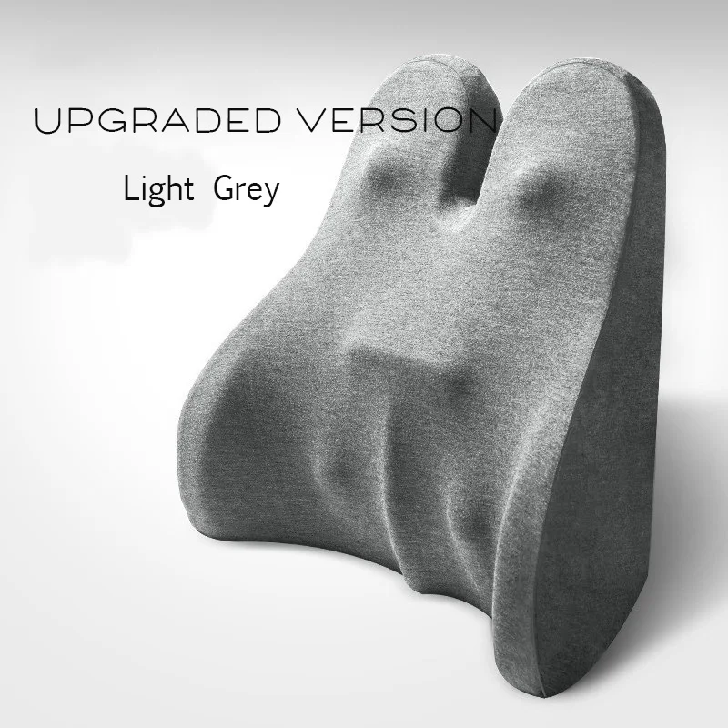 light grey Большой размер, комфортная подушка для поддержки спины стула, ортопедические массажный эффект для спинки, поясничная поясная подушка, подушка для сиденья стула - Цвет: light grey
