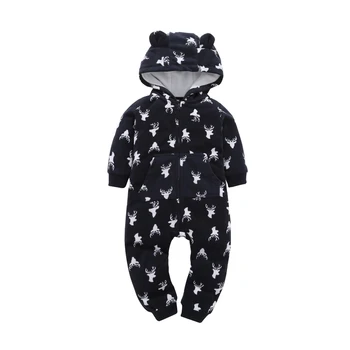 

Autumn Baby Clothes Fleece Jumpsuits Baby Romper Hooded Jumpsuit Printing Baby Clothes Kids Toddler Rompers