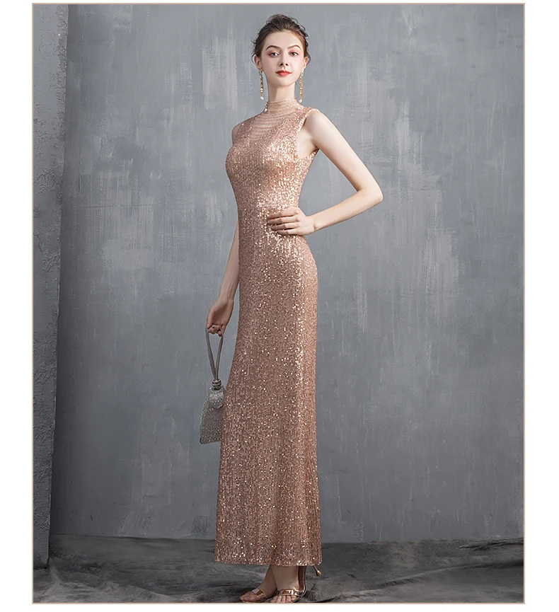 Блесток Длинные вечерние платья без рукавов платье Русалка Robe De Soiree длинное вечернее платье для выпускного вечера вечерние платья