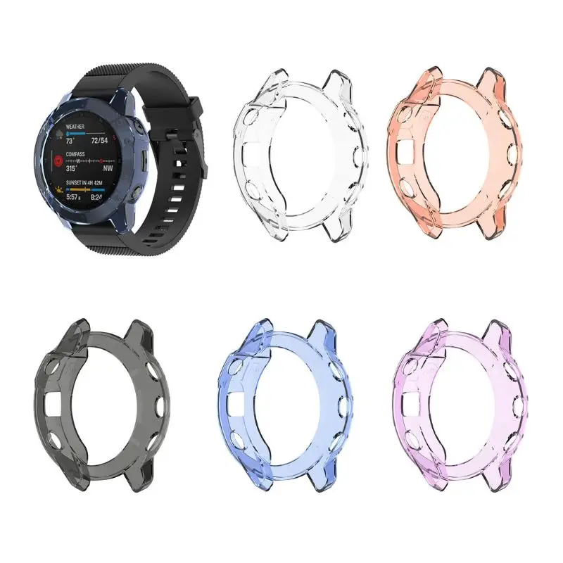 Ультра-тонкий чистый ТПУ чехол для часов Защитная крышка для Garmin Fenix 6 Smart Watch