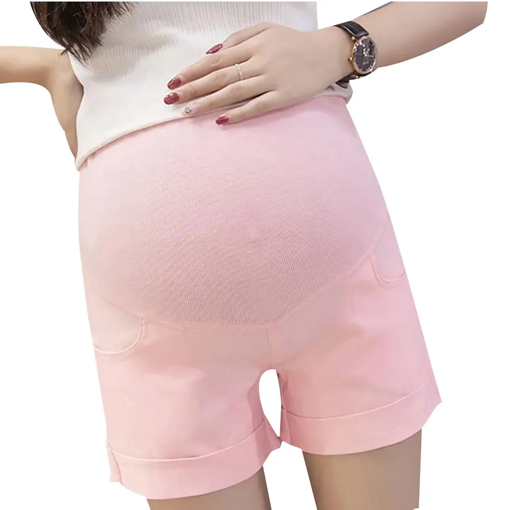 Летние однотонные платья для беременных женщин; шорты для беременных; эластичные брючные брюки