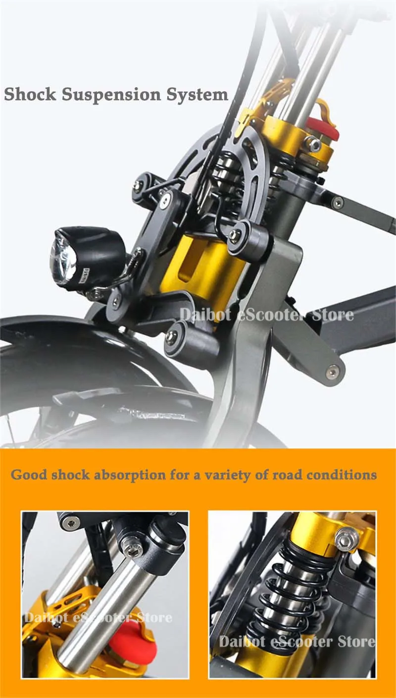 Daibot Fast Electric Scooter 3 Wheels Electric Bicycle 14 Inch 48V 350W One Button Portable Folding Electric Bike For Adults (23)
