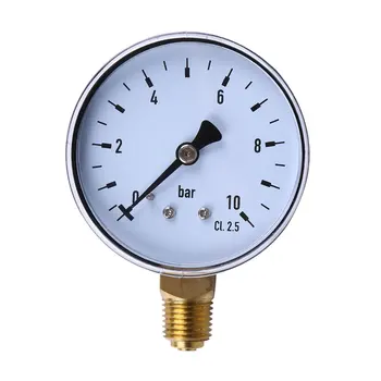 

1/4 Inch NPT Side Mount 10 Bar Metal Water Oil Air Compressor Pressure Gauge Manometer Pressure Measuring Tool