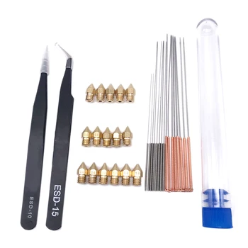 

34Pcs/Set 3D Printer Nozzle and Cleaning Kit Mk8 Nozzles Needles and Tweezers Tool Kit