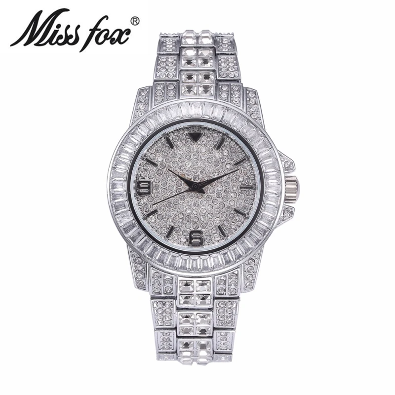 Роскошные часы от ведущего бренда MISSFOX, женские элегантные часы, топ, стразы, романтические женские часы, женские модные серебряные часы