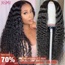 13x4 4x4 Curly Deep Wave Frontal Wig Deep Wave Closure Wig PrePlucked Bleached Knots Wigs Black Friday Sale 2021 Human Hair JGMI