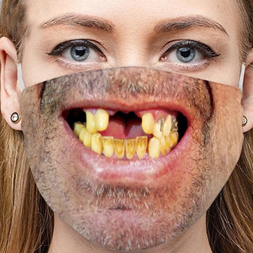 Outdoor Cycling Men Women Funny Pattern Face Mask Against Pollution Dustproof Washable Reusable Halloween Mouth | Дом и сад