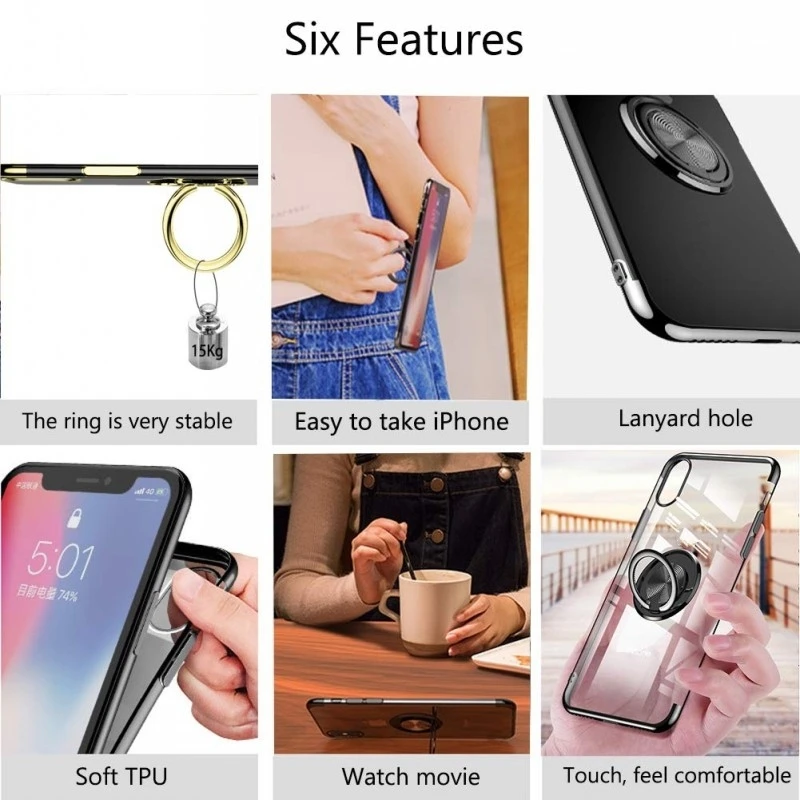 Чехол для huawei P30 P20 Lite Pro, чехол с кольцом и подставкой, магнитный автомобильный чехол для huawei mate 30 20 Lite Pro Honor 9X 8X 8A 10