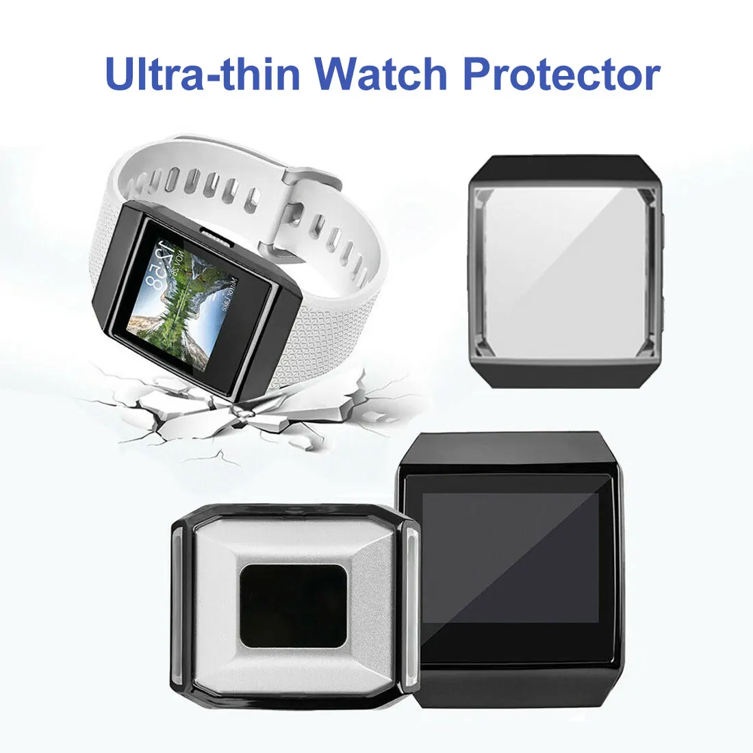 

5 Colors Ultra-thin Watch Potector Smart Watch TPU Protect Watch Case Cover Shell Screen Protector For Fitbit Ionic