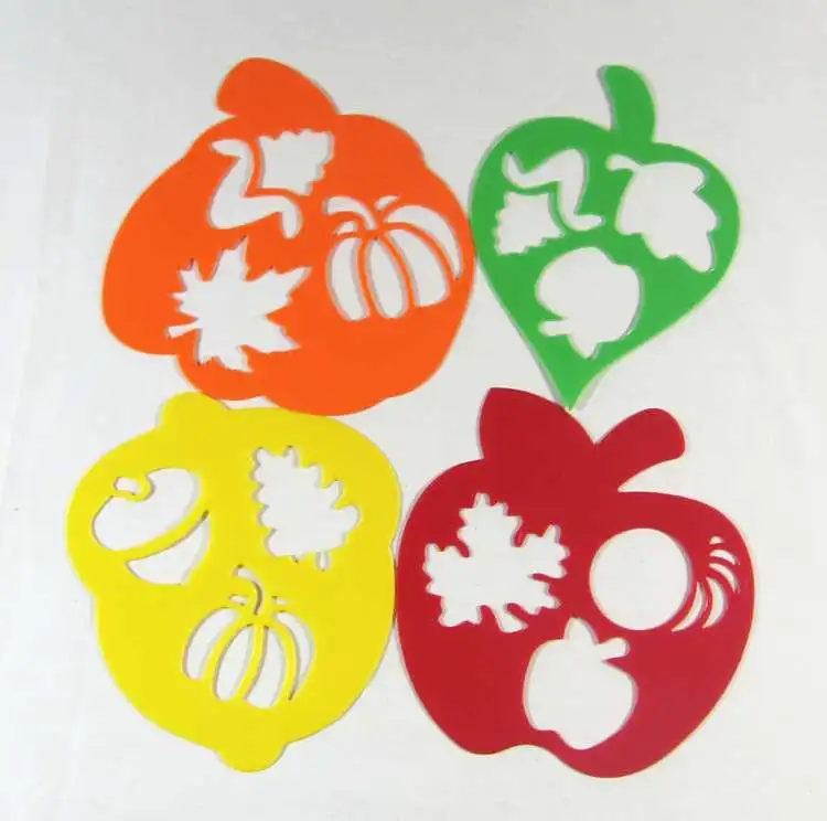 Children Puzzle Early Painting Autumn Fruit Drawing Board Sketchpad Toy Stationery Template Tools Paint Learning Notebook